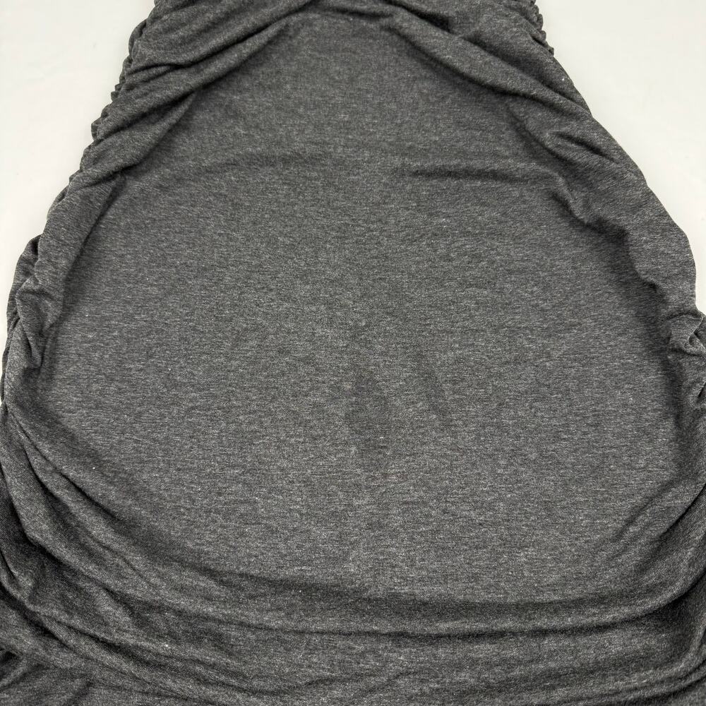 Norma Kamali Ruched Side Sleeveless Midi Knit Jersey Dress Gray Minimalist Sz XS - Picture 9 of 9